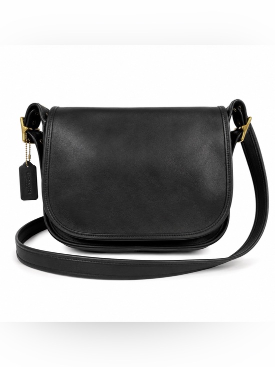 Coach Handbags - Vintage Coach Legacy Patricia 9951 Black Leather Saddle Crossbody Bag USA Era
